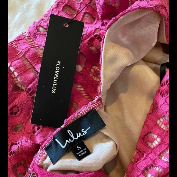 Lulus Steal a Kiss Magenta Lace Dress (S) NWT - Picture 6 of 8